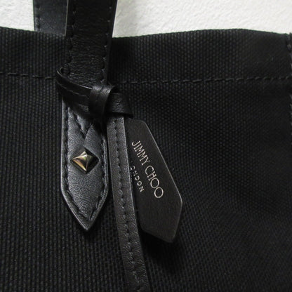 Jimmy Choo Logo Canvas Tote Bag In Black