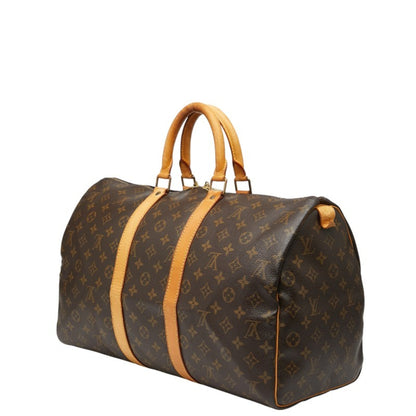Louis Vuitton Monogram Keepall Bandouliere 45 Boston Bag/Travel Bag M41428 Brown Leather