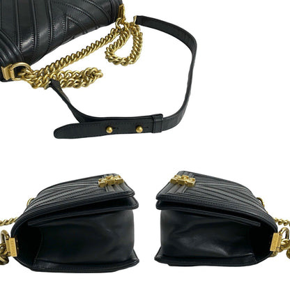 Chanel Boy Chanel Leather Mini Shoulder Bag/Handbag In Black