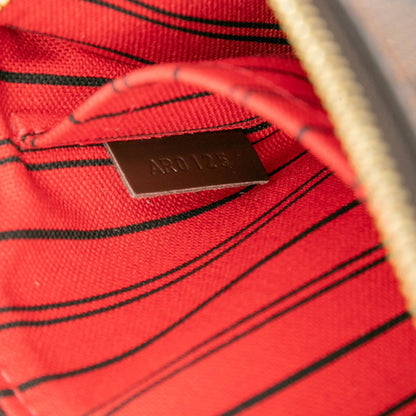 Louis Vuitton Damier Neverfull Pm With Brown Leather Pouch