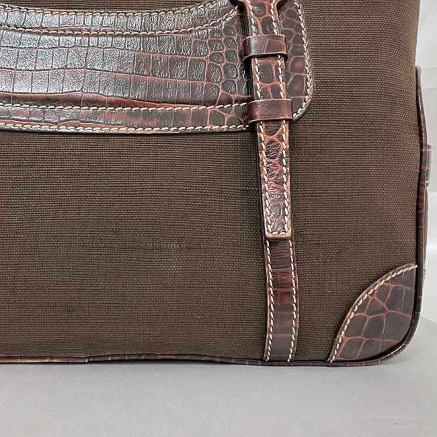 Celine Handbag Boogie Bag Ec-23439 Brown Leather Jacquard Canvas Wc-St-0047 Celine Tote