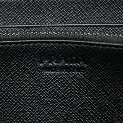 Prada Camouflage Round Zip Long Wallet In Khaki Black Nylon