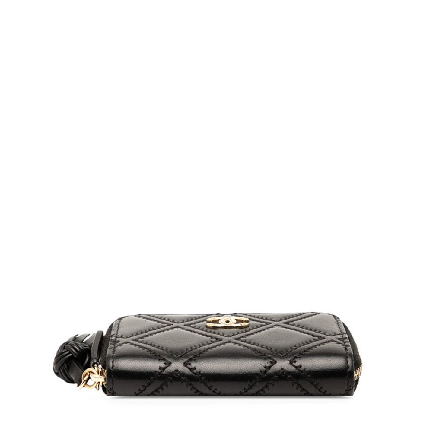 Chanel Matelasse Coco Mark Wallet/Coin Case Black Lambskin