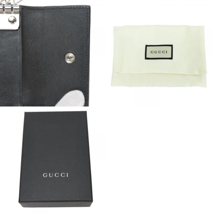 Gucci Key Case 150402 6-Ring Shimmer Leather Black Micro