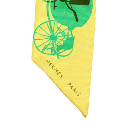 Hermes Twilly Carriage Scarf/Muffler In Yellow