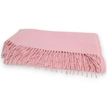 Hermes 100% Cashmere Logo Embroidered Fringe Large Scarf