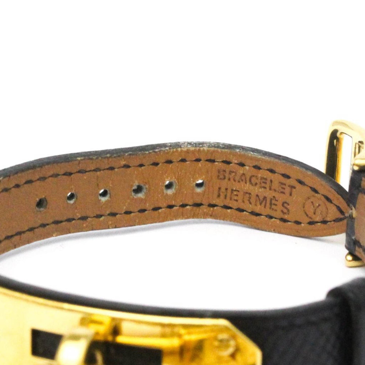 Hermes Kelly Watch Gold Plated Leather Quartz