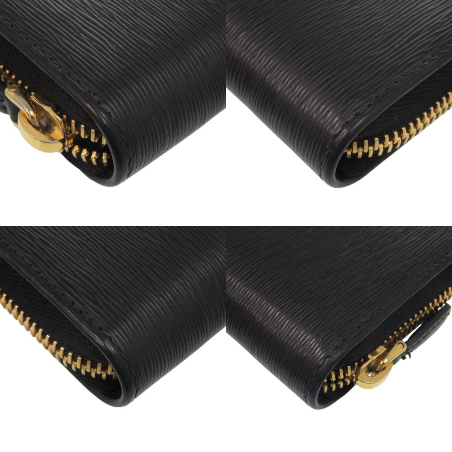 Prada Round Zipper Wallet 1Mm268 Leather Gold Hardware Black Coin Case 0691 Prada