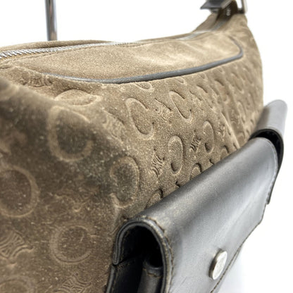 Celine Ce00 22 Handbag Shoulder Bag C Macadam Suede Leather Brown