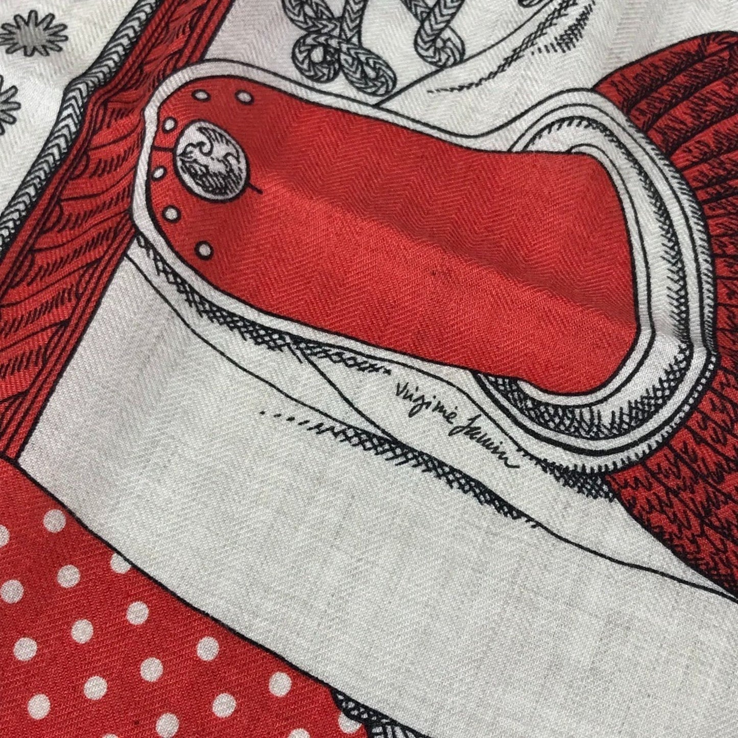 Hermes Zouaves Et Dragons Carr Geans 140 Large Cashmere/Silk Shawl/Stole/Scarf/Muffler