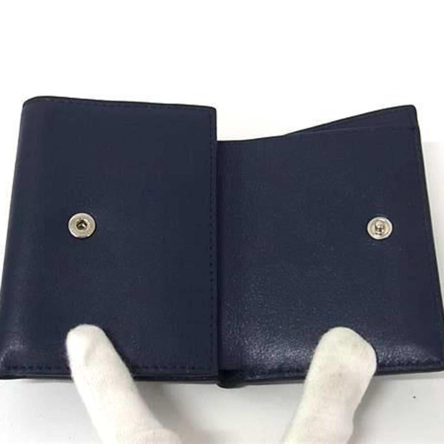 Jimmy Choo Jayden Tri-Fold Wallet In Navy Leather