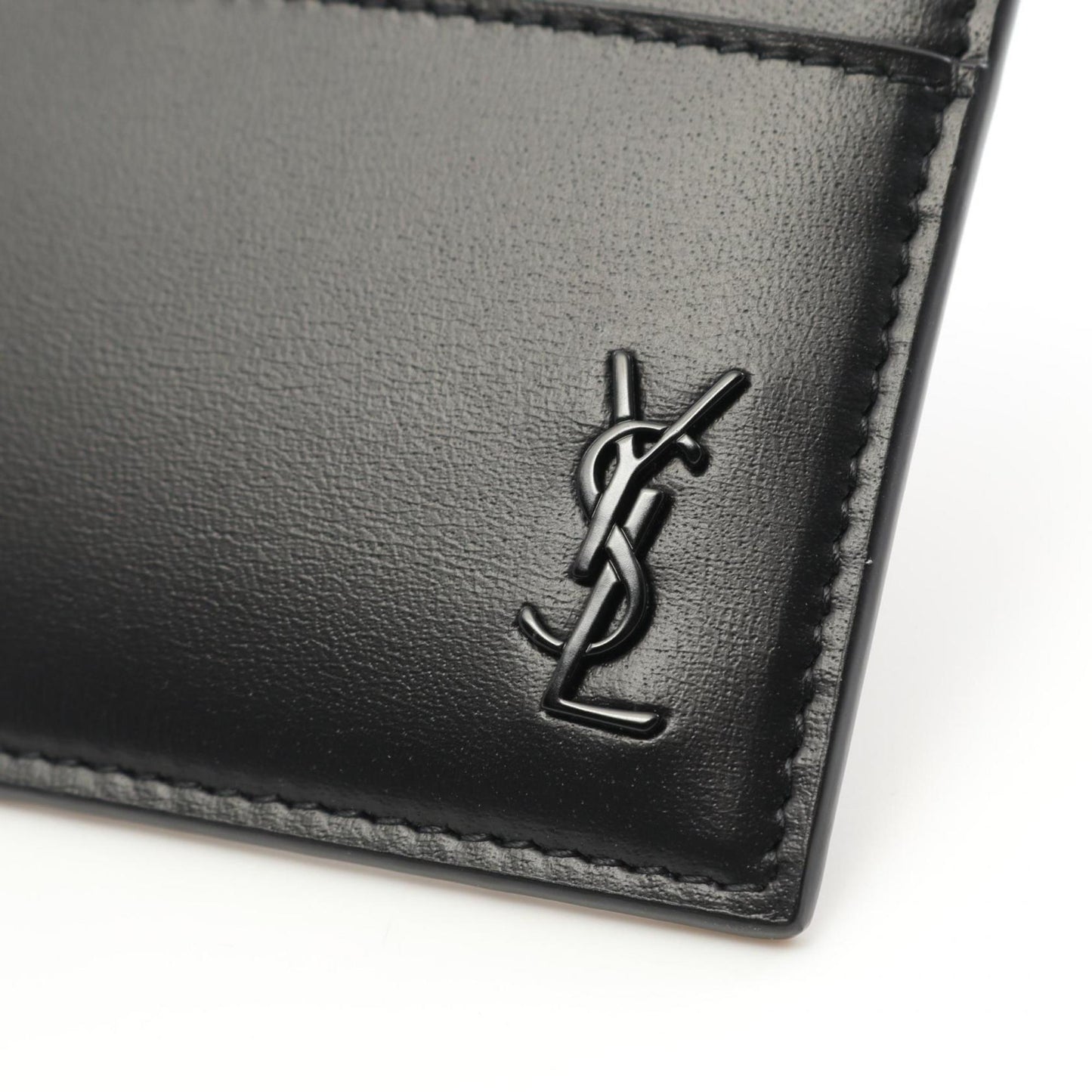 Saint Laurent Tiny Cassandra Business Card Holder/Card Case Leather