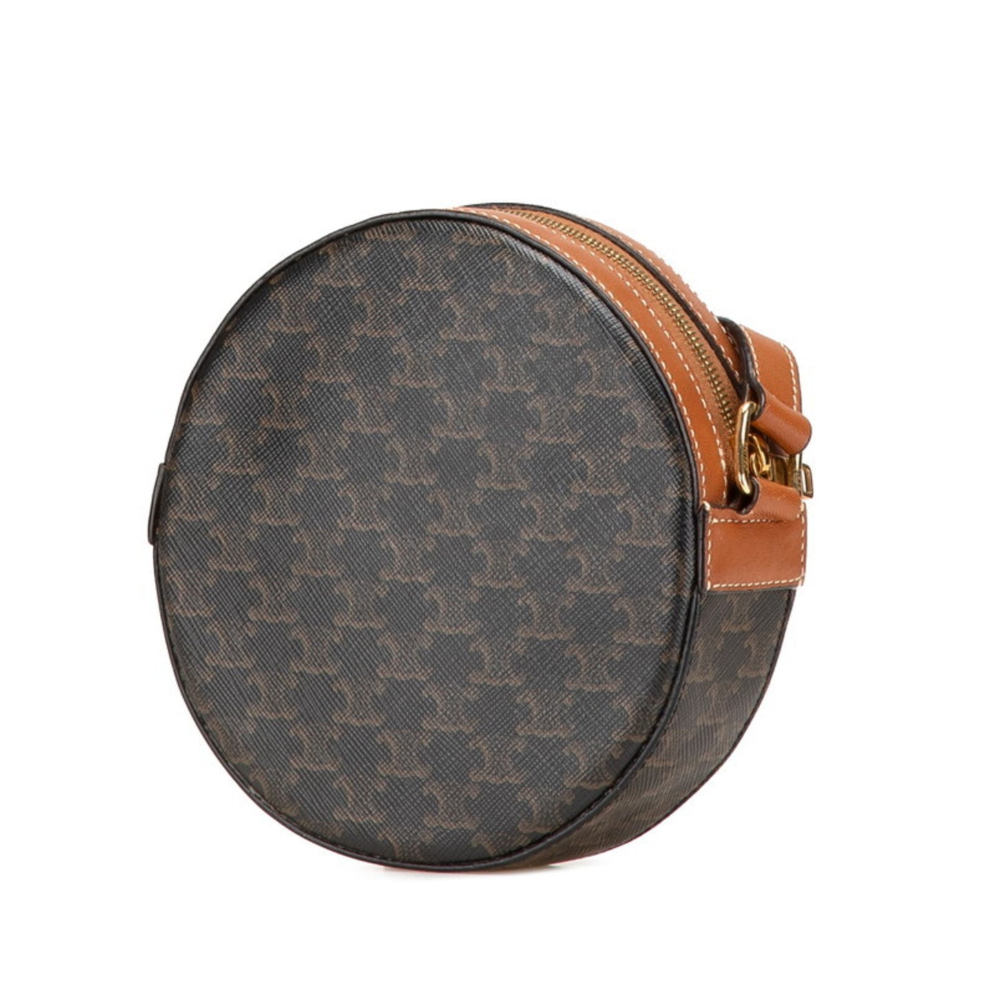 Celine Triomphe Round Purse Shoulder Bag In Black