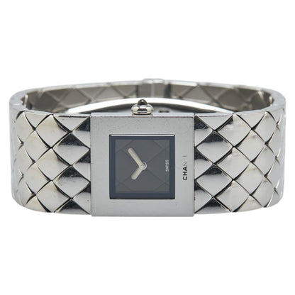 Chanel Matelasse Watch Quartz Black Dial Stainless Steel