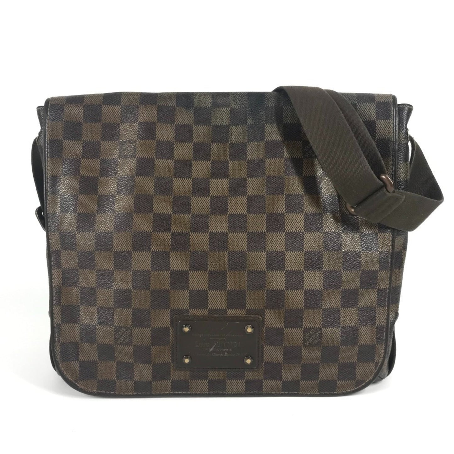 Louis Vuitton N51211 Damier Brooklyn Mm Crossbody Flap Messenger Bag/Shoulder Bag In Canvas