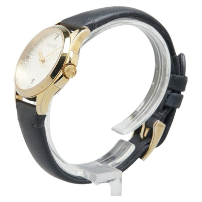 Gucci G Timeless Watch 126.5 Quartz Silver Dial Stainless Steel Leather