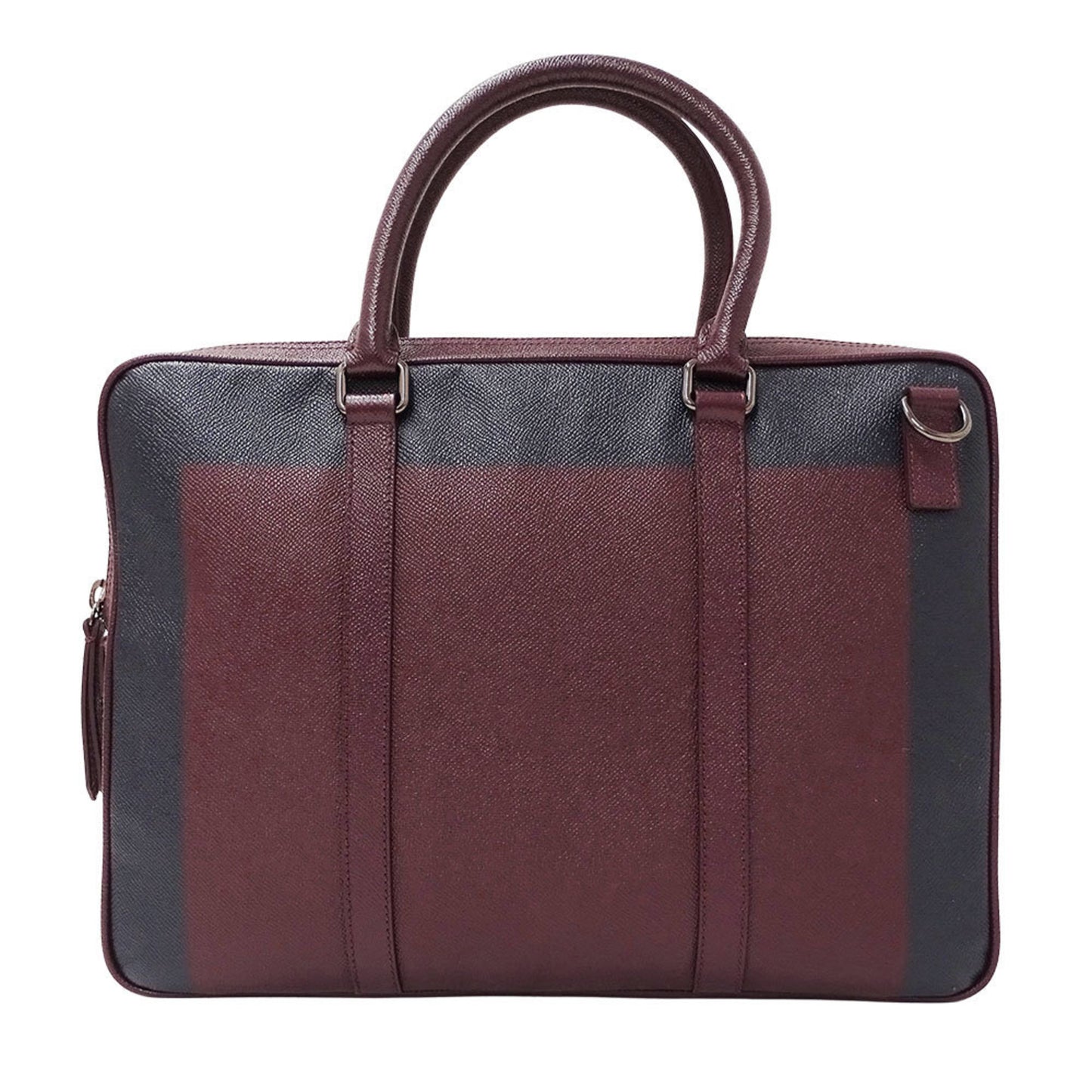 Burberry Men'S Leather Business Bag In Bordeaux And Navy. Perfect For Handbags