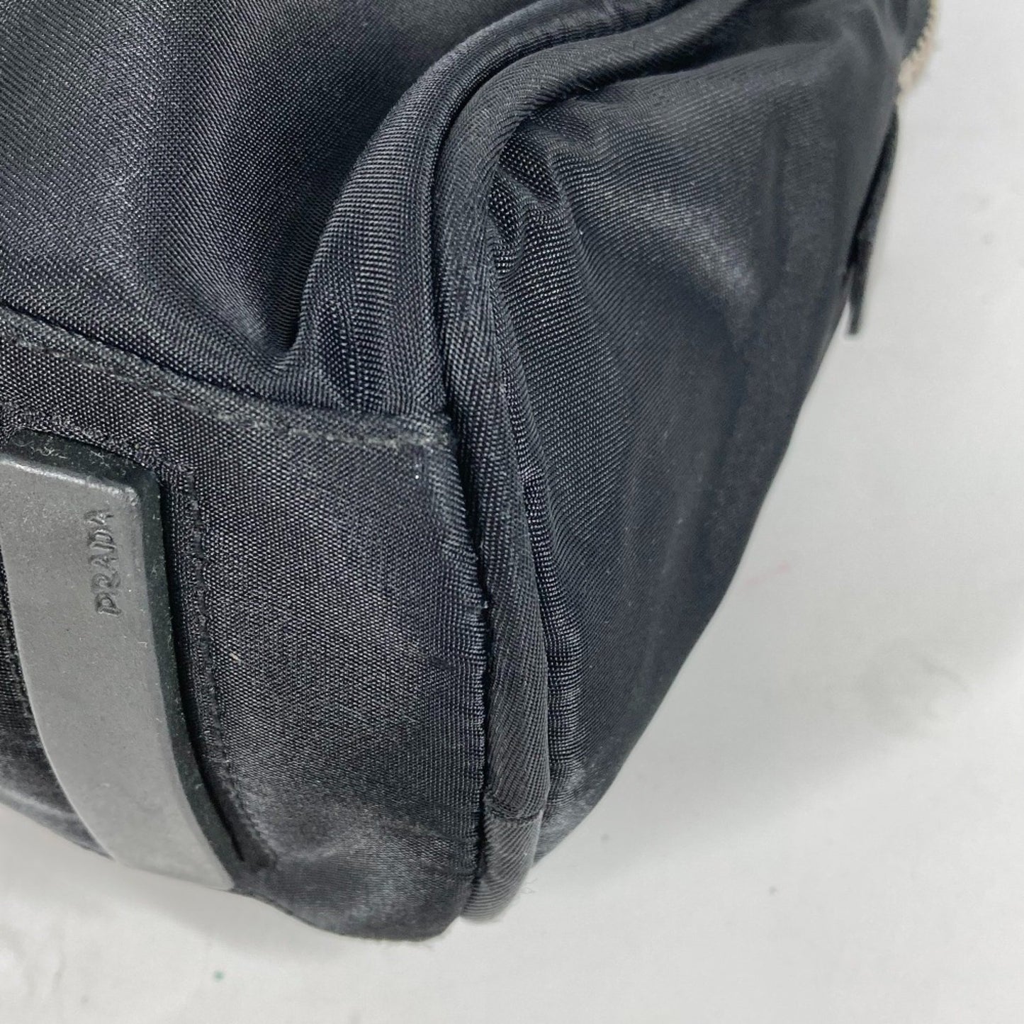 Prada Triangle Logo Plate Handbag In Nylon