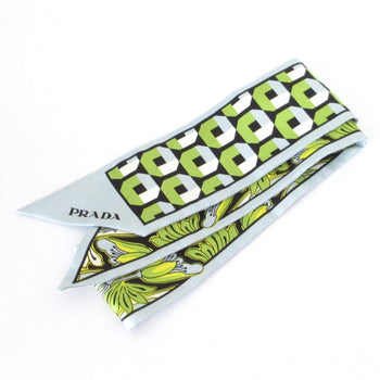 Prada Print Silk Slim Scarf 1Ff008 Light Blue