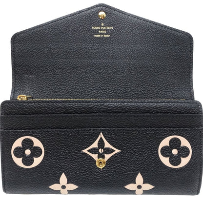 Louis Vuitton Louis Vuitton Long Wallet M80496 Portefeuille Sarah Monogram Bicolor Empreinte Black
