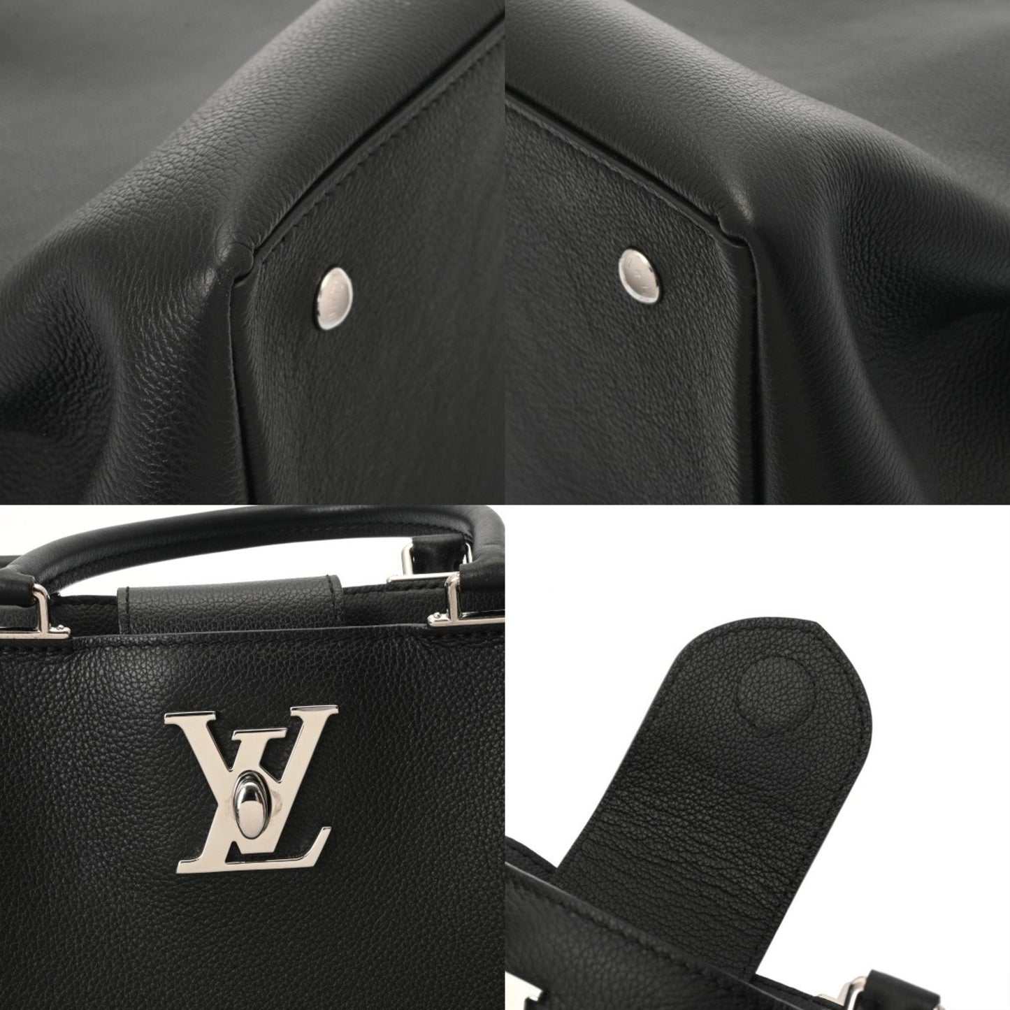 Louis Vuitton Louis Vuitton Lock Me Day Black M53730 Women'S Grained Calfskin 2-Way Bag