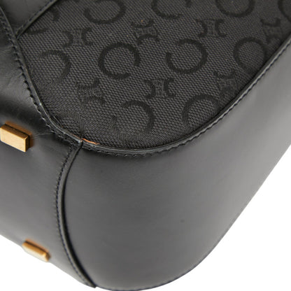 Celine C Macadam Handbag Tote Bag In Black Canvas