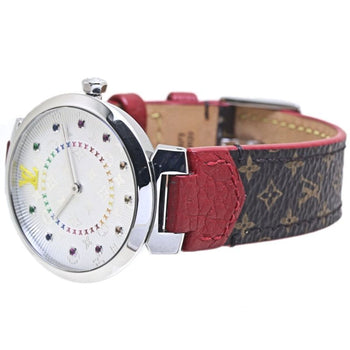 Louis Vuitton Tambour Mm Rainbow Colored Stones Qa159Z