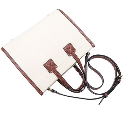 Burberry Freya Tote 8044143 Shoulder Bag Canvas X Leather Natural Brown 351993