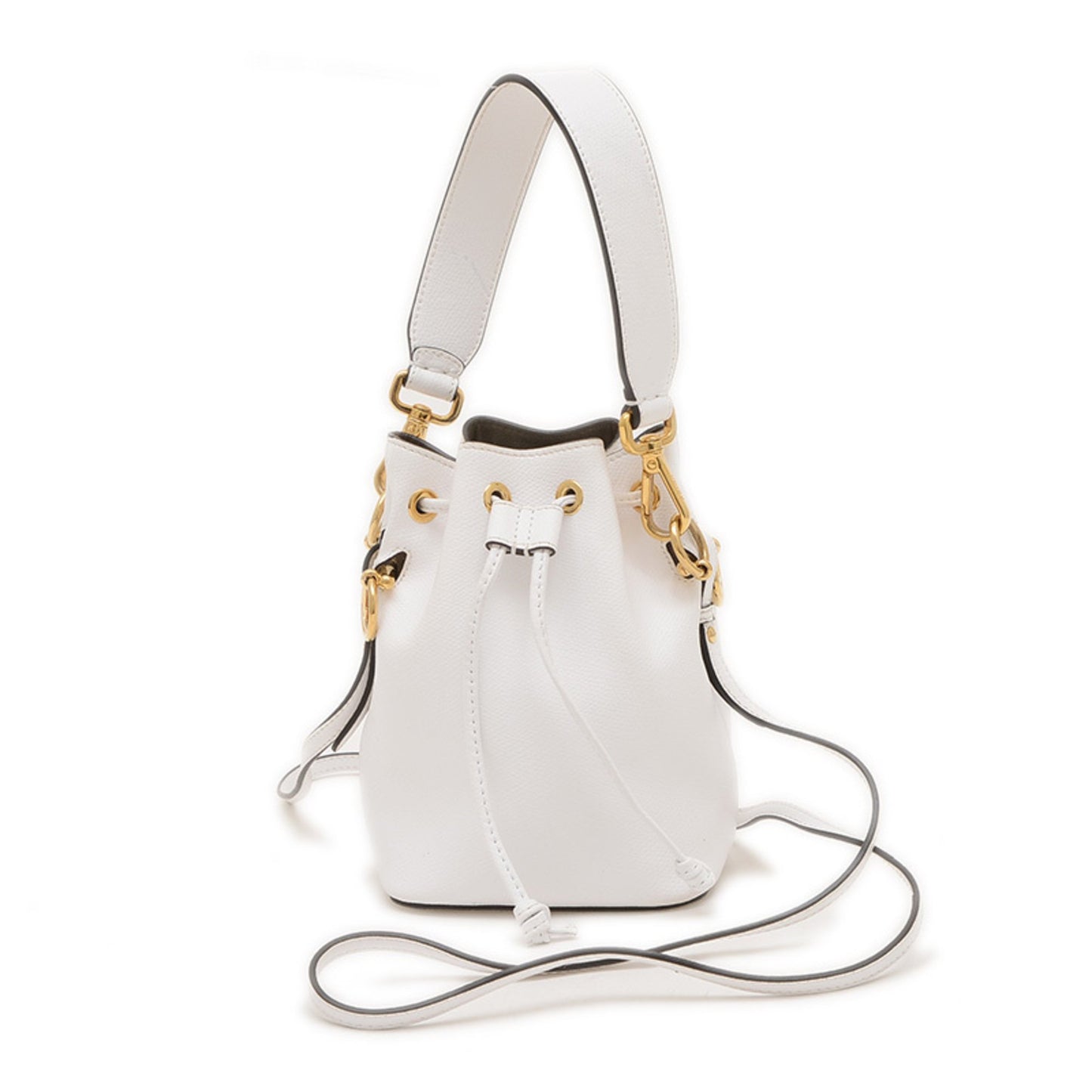 Fendi Montresor Mini Hand Shoulder Bag Leather White 8Bs010 Bp