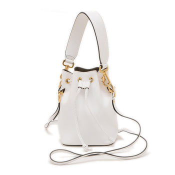Fendi Montresor Mini Hand Shoulder Bag Leather White 8Bs010 Bp