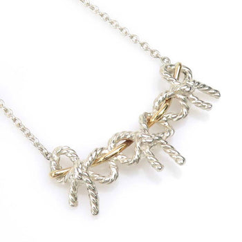 Tiffany & Co. Triple Ribbon Necklace In 925 Sterling Silver And 18K Gold