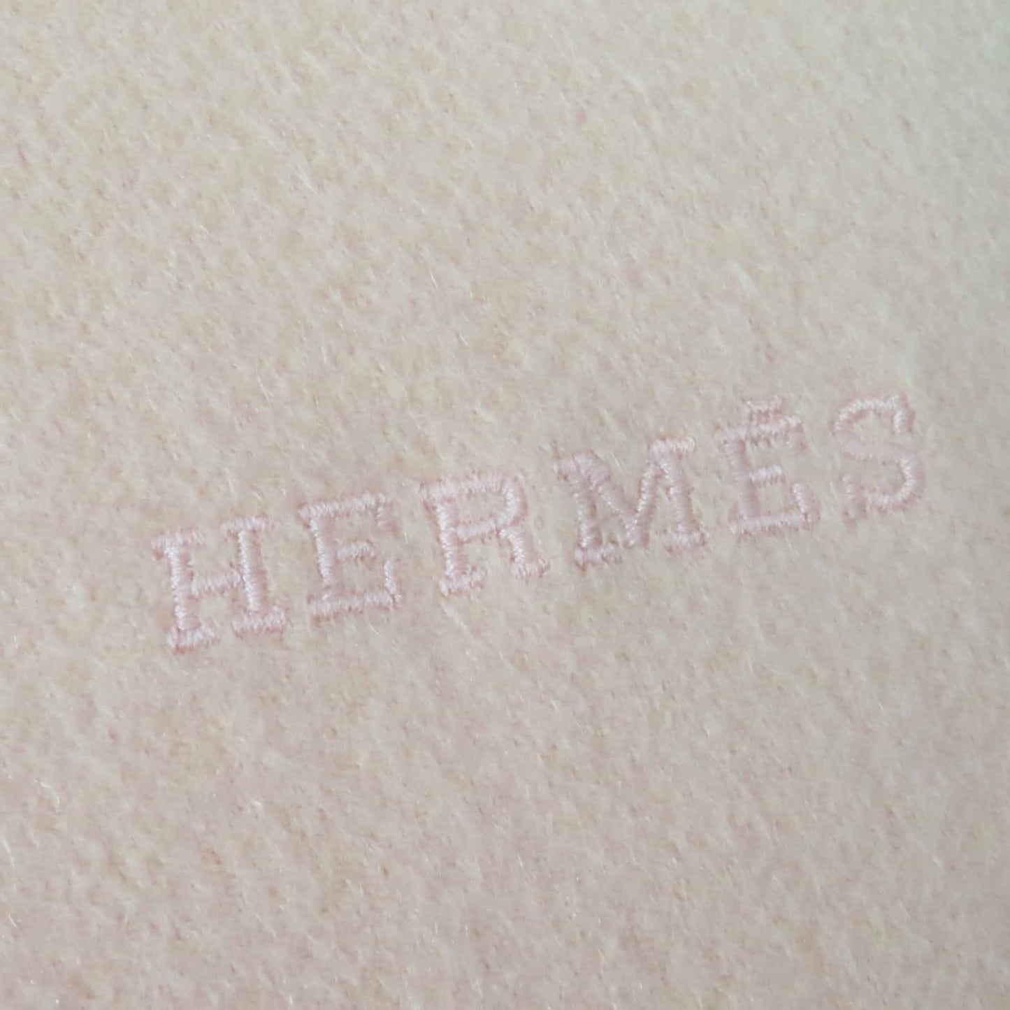Hermes 100% Cashmere Shawl With Embroidered Logo