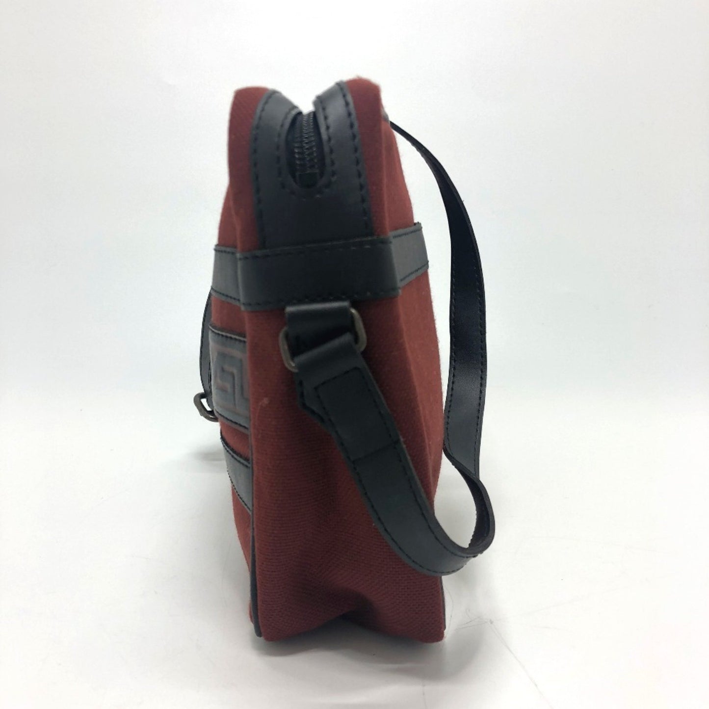 Yves Saint Laurent Logo Shoulder Bag/Logo Square Canvas/Leather