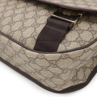 Gucci Gg Supreme Plus Shoulder Bag Pvc Leather Beige Dark Brown 201732