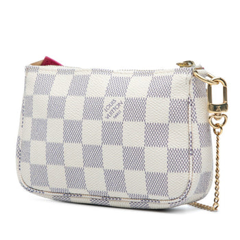 Louis Vuitton Damier Azur Vivienne Mini Pochette Accessory Pouch Handbag N60487 White Multicolor