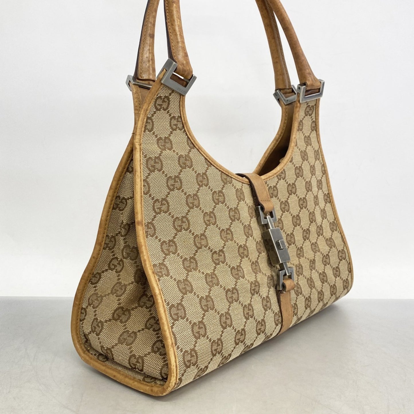 Gucci Gg Canvas Jackie Handbag 01719 Brown