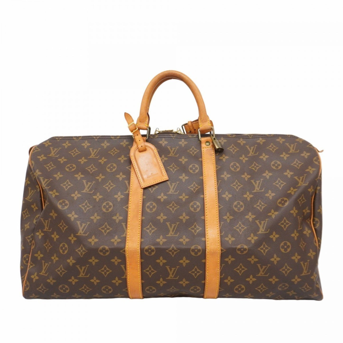 Louis Vuitton Monogram Keepall 55 Boston Bag M41424 Brown