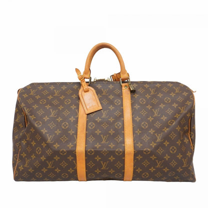 Louis Vuitton Monogram Keepall 55 Boston Bag M41424 Brown