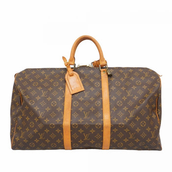 Louis Vuitton Monogram Keepall 55 Boston Bag M41424 Brown