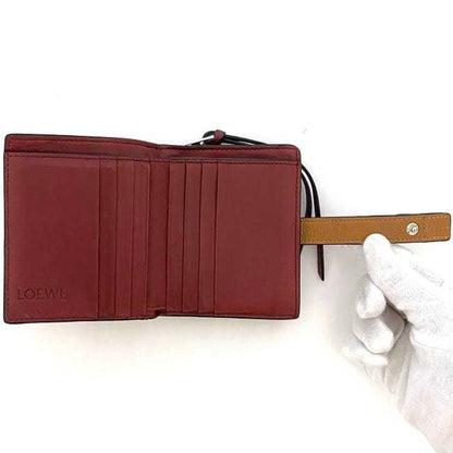 Loewe Bi-Fold Wallet Ec-23032 Brown Anagram C660Z41X01 Leather 262026 Compact Folding Grain Genuine