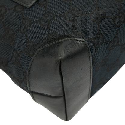 Gucci Gg Canvas Handbag 019 0402 Black Leather