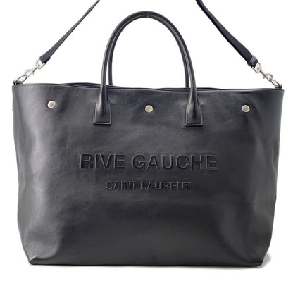 Saint Laurent Tote Bag Rive Gauche Leather 707651 Saint Laurent Paris 2Way Shoulder Black