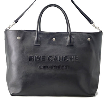 Saint Laurent Tote Bag Rive Gauche Leather 707651 Saint Laurent Paris 2Way Shoulder Black