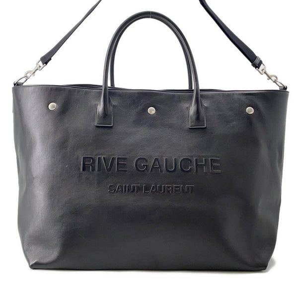 Saint Laurent Tote Bag Rive Gauche Leather 707651 Saint Laurent Paris 2Way Shoulder Black