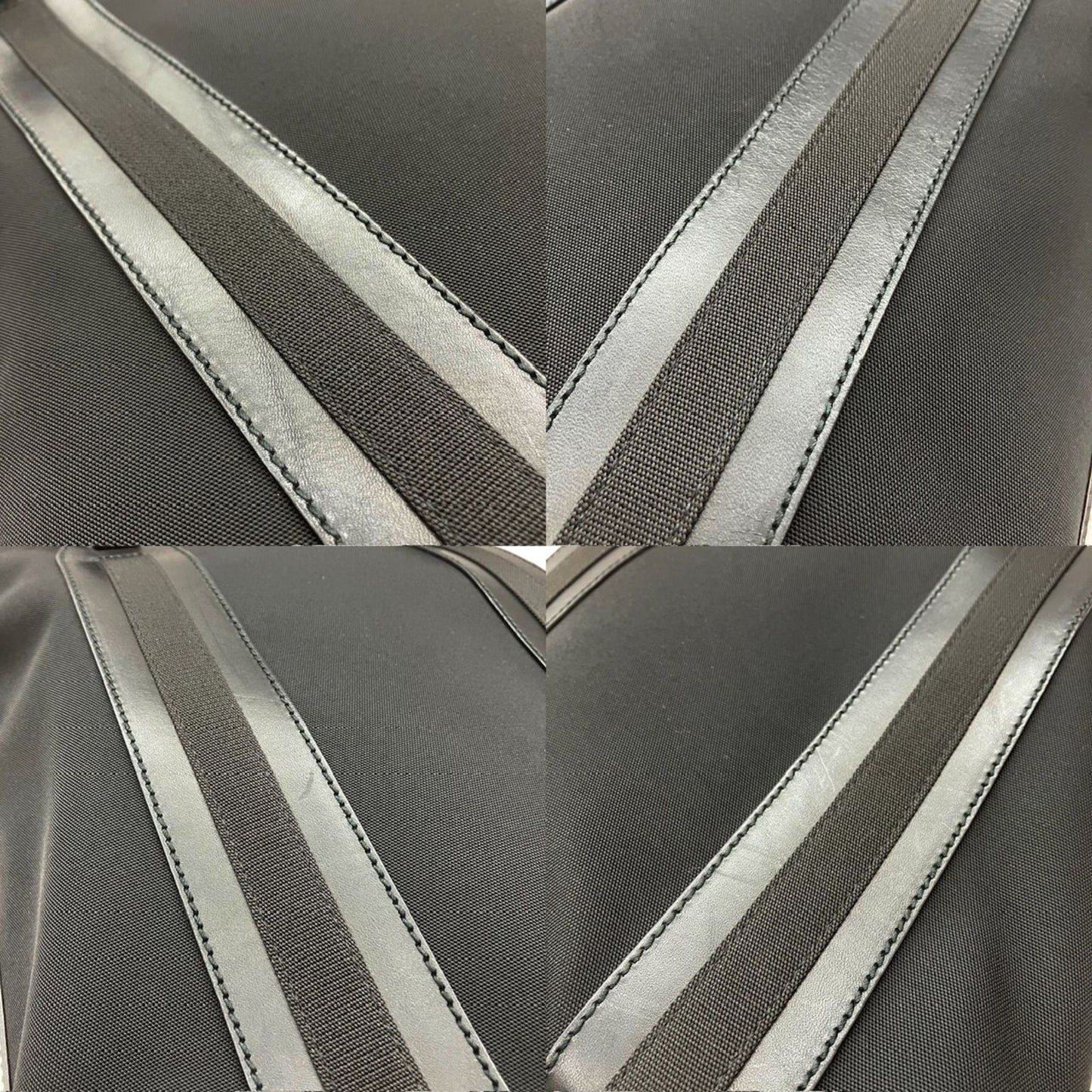 Gucci Tote Bag 73737 2123 Nylon Canvas Leather Black Shoulder