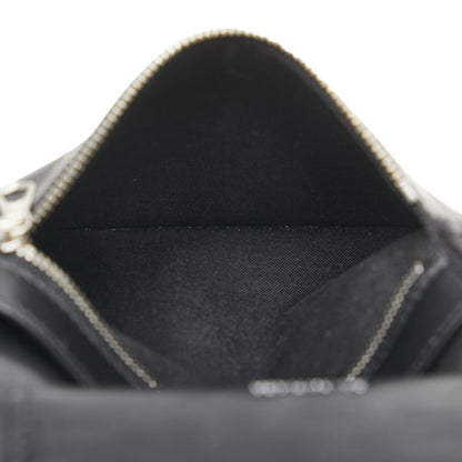 Balenciaga B Logo Trifold Shoulder Wallet 580037 Black Leather