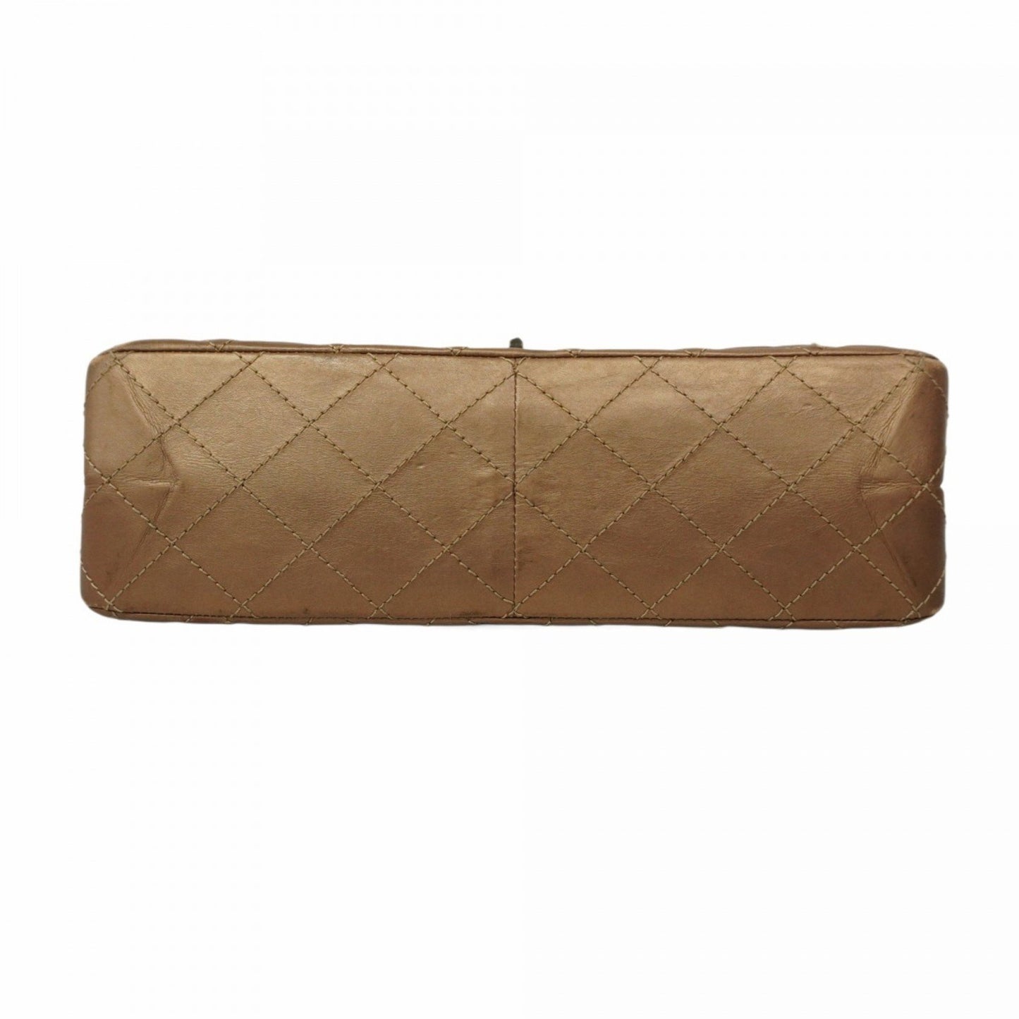 Chanel Shoulder Bag 2.55 Matelasse Double Flap Chain Lambskin Brown Gold