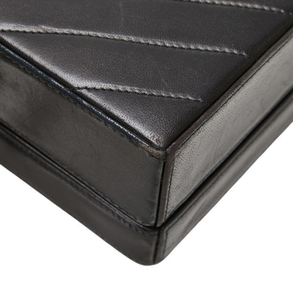 Chanel Chevron V-Stitch Shoulder Bag In Black Lambskin