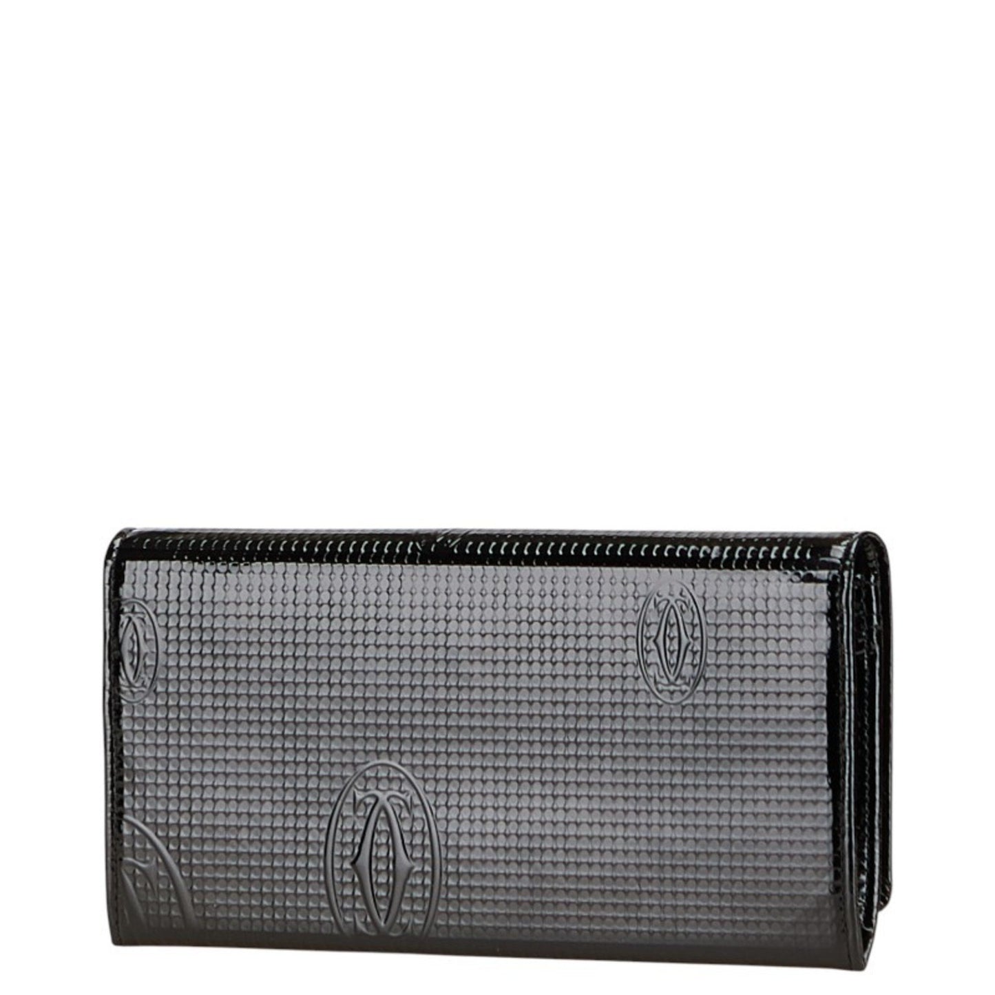 Cartier Happy Birthday Long Wallet Black Enamel