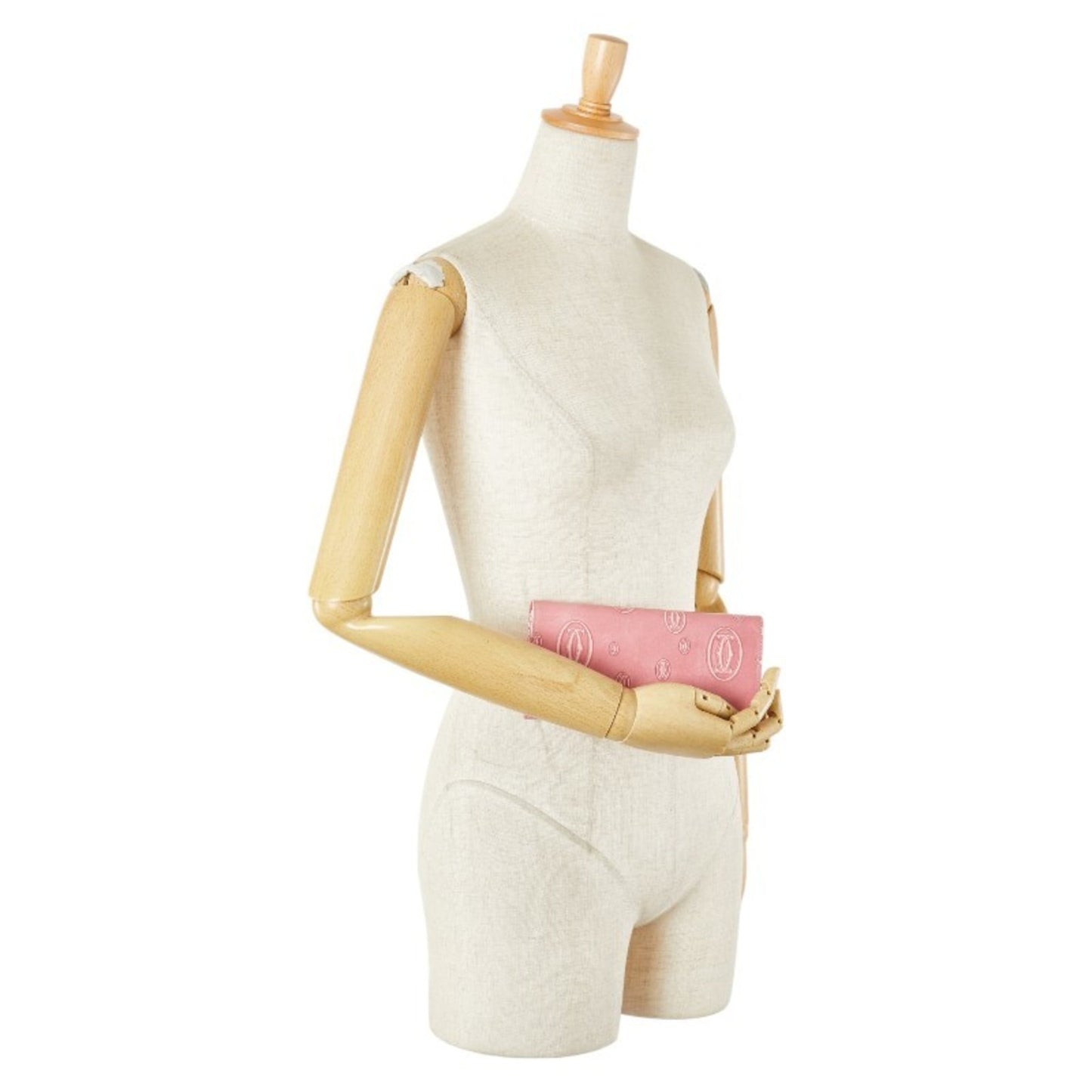 Cartier Happy Birthday Long Wallet Pink Enamel